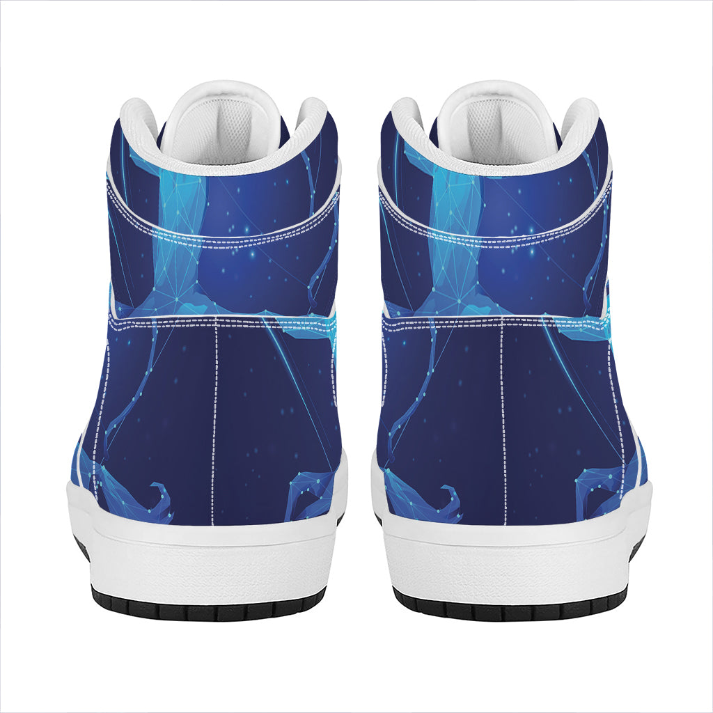 Sagittarius Horoscope Sign Print High Top Leather Sneakers