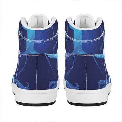 Sagittarius Horoscope Sign Print High Top Leather Sneakers