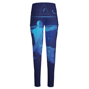 Sagittarius Horoscope Sign Print High-Waisted Pocket Leggings