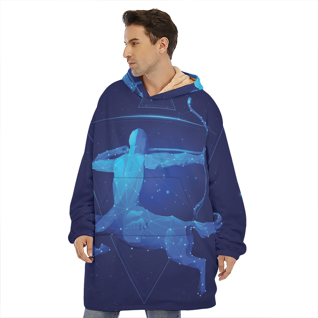 Sagittarius Horoscope Sign Print Hoodie Blanket