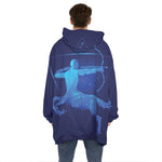 Sagittarius Horoscope Sign Print Hoodie Blanket