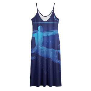 Sagittarius Horoscope Sign Print Jersey Midi Cami Dress