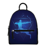 Sagittarius Horoscope Sign Print Leather Backpack