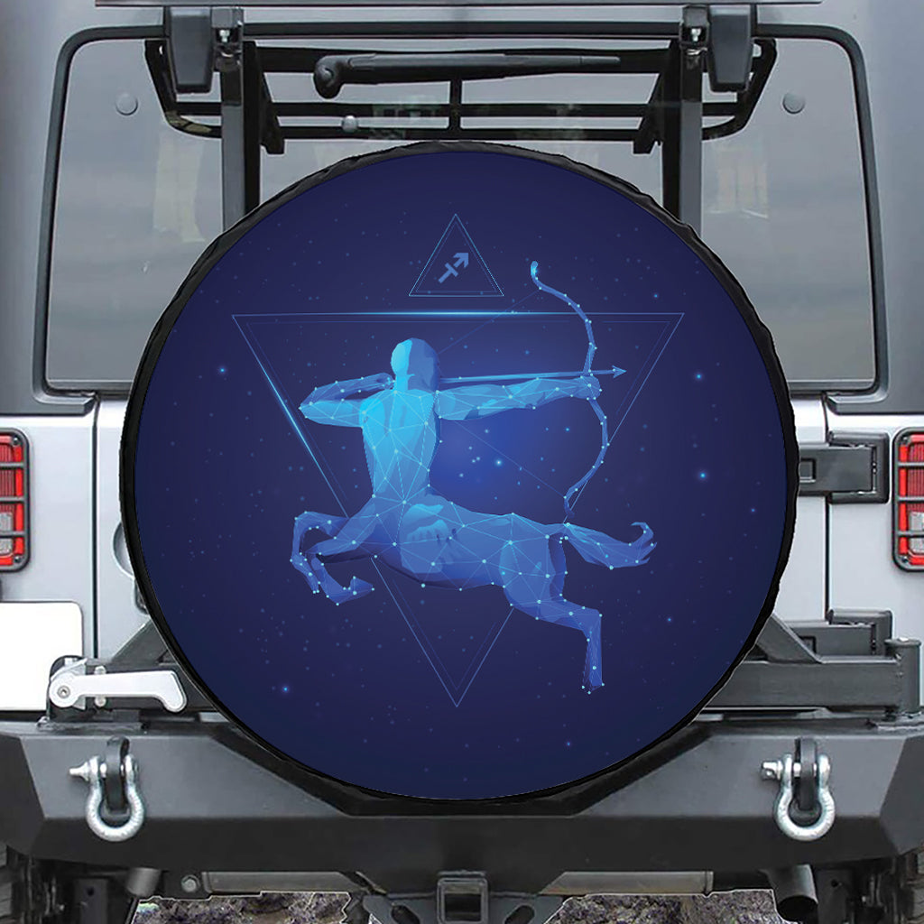 Sagittarius Horoscope Sign Print Leather Spare Tire Cover