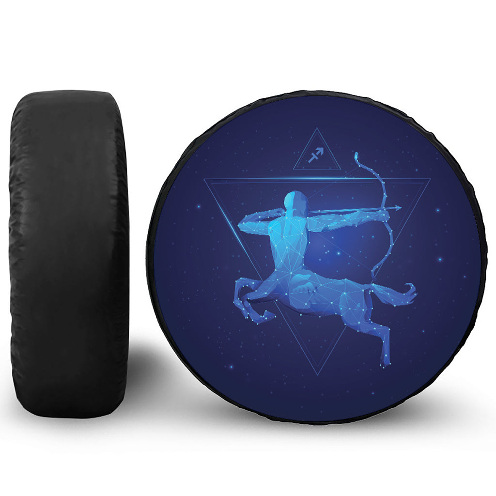 Sagittarius Horoscope Sign Print Leather Spare Tire Cover