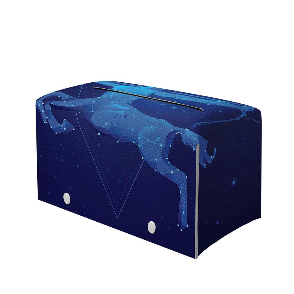 Sagittarius Horoscope Sign Print Leather Tissue Box Cover