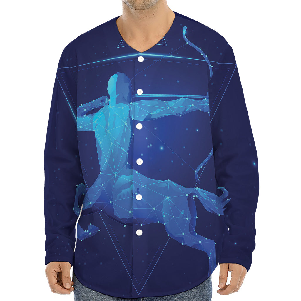 Sagittarius Horoscope Sign Print Long Sleeve Baseball Jersey