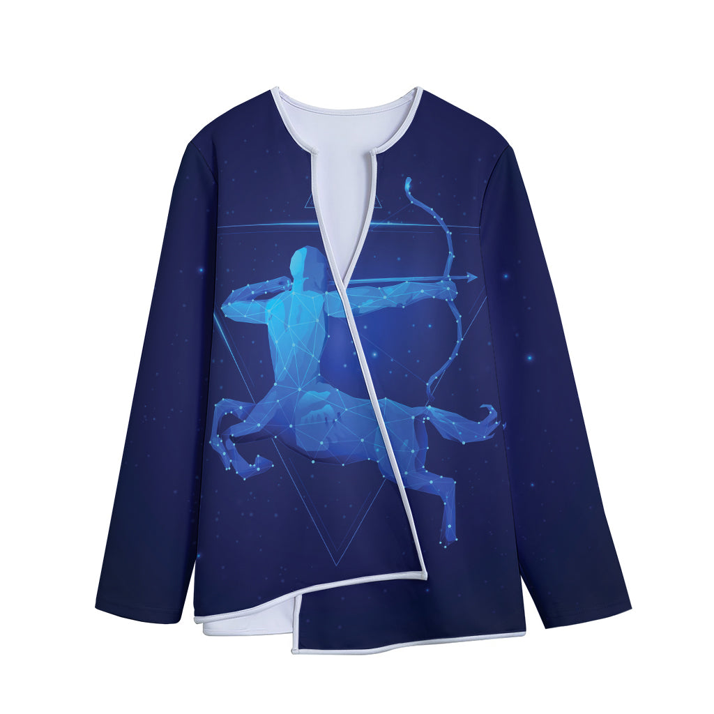 Sagittarius Horoscope Sign Print Long Sleeve Short Coat