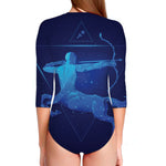 Sagittarius Horoscope Sign Print Long Sleeve Swimsuit