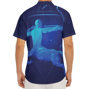 Sagittarius Horoscope Sign Print Men's Deep V-Neck Shirt