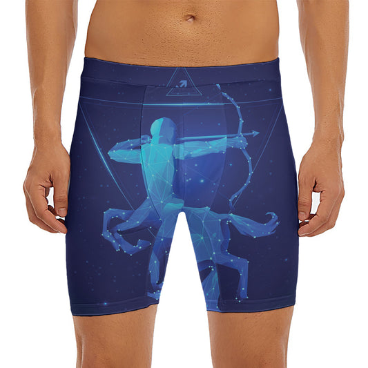 Sagittarius Horoscope Sign Print Men's Long Boxer Briefs