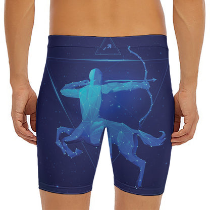 Sagittarius Horoscope Sign Print Men's Long Boxer Briefs