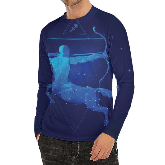 Sagittarius Horoscope Sign Print Men's Long Sleeve Rash Guard
