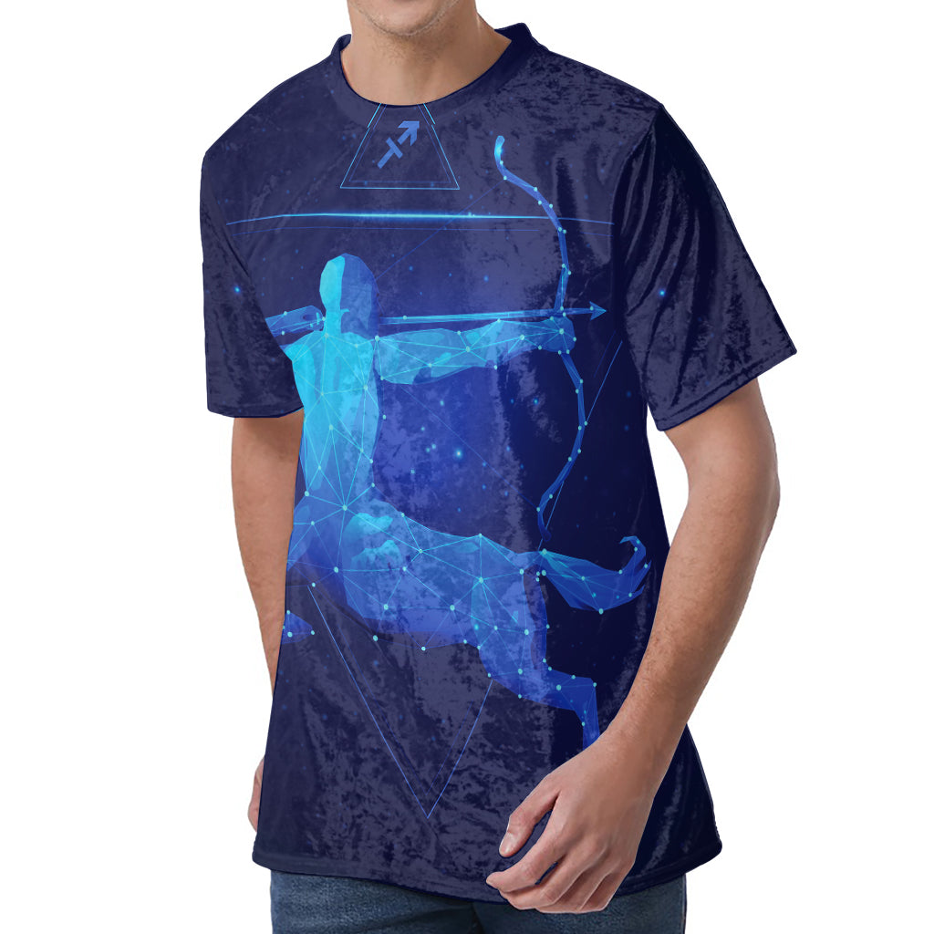 Sagittarius Horoscope Sign Print Men's Velvet T-Shirt