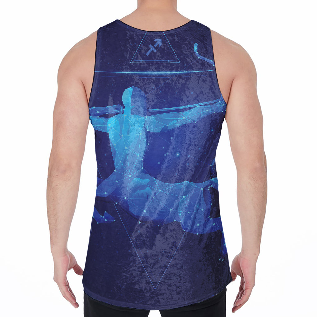 Sagittarius Horoscope Sign Print Men's Velvet Tank Top