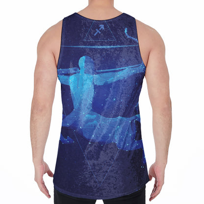 Sagittarius Horoscope Sign Print Men's Velvet Tank Top