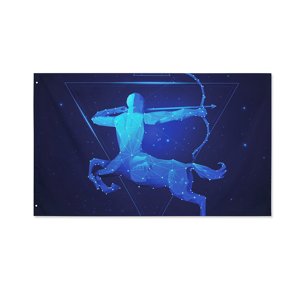 Sagittarius Horoscope Sign Print Polyester Flag