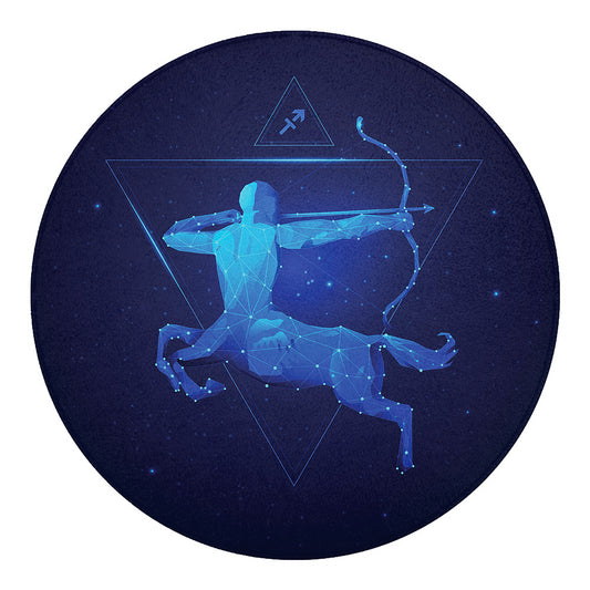 Sagittarius Horoscope Sign Print Round Blanket