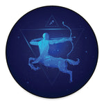 Sagittarius Horoscope Sign Print Round Floor Mat