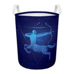 Sagittarius Horoscope Sign Print Round Laundry Basket