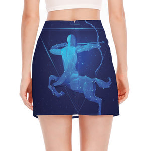 Sagittarius Horoscope Sign Print Side Slit Mini Skirt