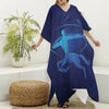 Sagittarius Horoscope Sign Print Silk V-Neck Kaftan Dress