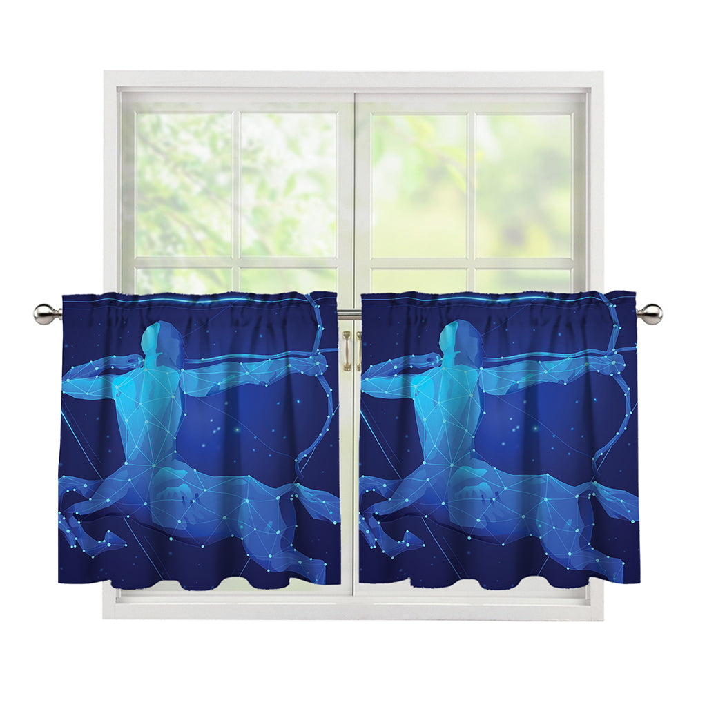 Sagittarius Horoscope Sign Print Tier Curtains