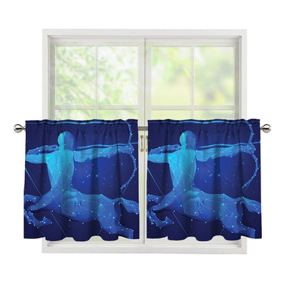 Sagittarius Horoscope Sign Print Tier Curtains