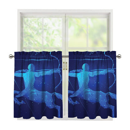 Sagittarius Horoscope Sign Print Tier Curtains