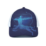 Sagittarius Horoscope Sign Print White Mesh Trucker Cap