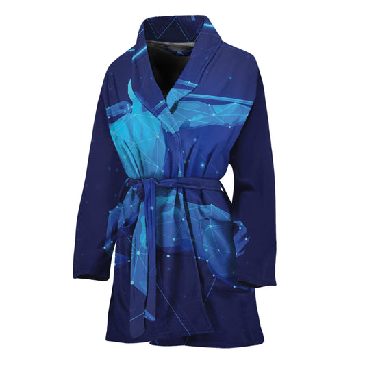 Sagittarius Horoscope Sign Print Women's Bathrobe