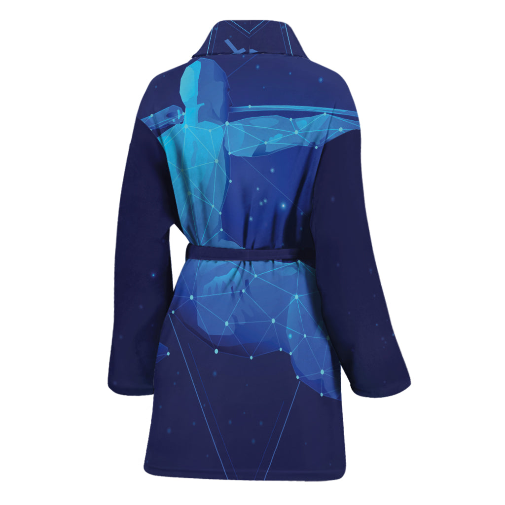Sagittarius Horoscope Sign Print Women's Bathrobe
