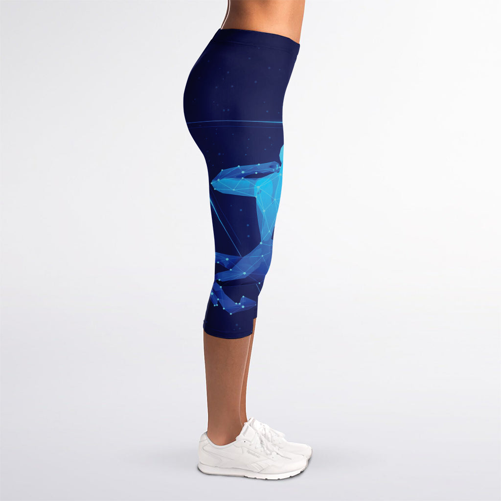 Sagittarius Horoscope Sign Print Women's Capri Leggings