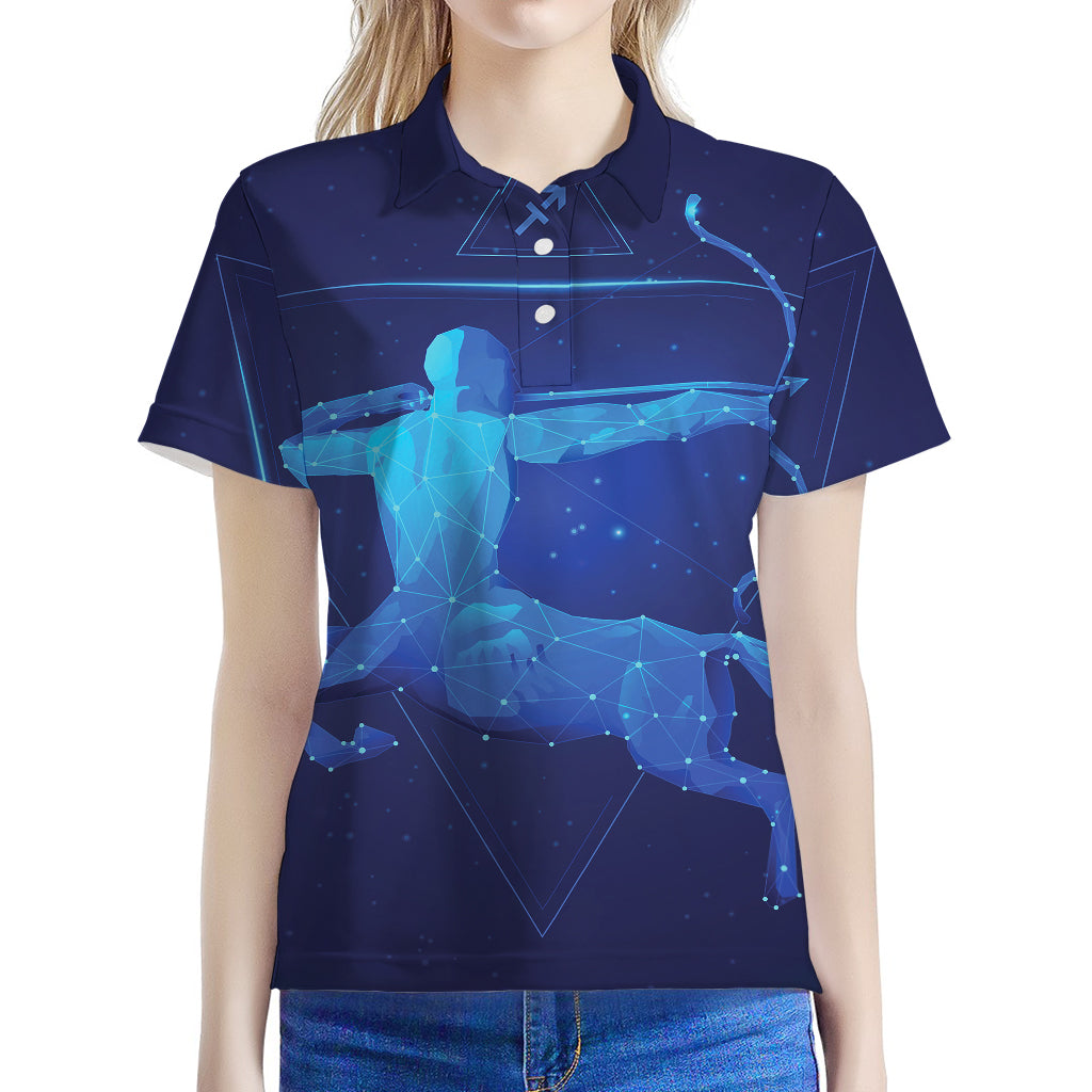 Sagittarius Horoscope Sign Print Women's Polo Shirt