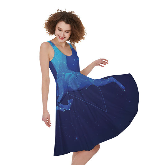 Sagittarius Horoscope Sign Print Women's Sleeveless Dress