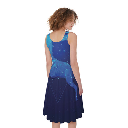 Sagittarius Horoscope Sign Print Women's Sleeveless Dress
