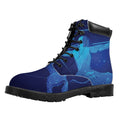 Sagittarius Horoscope Sign Print Padded Collar Lace Up Boots