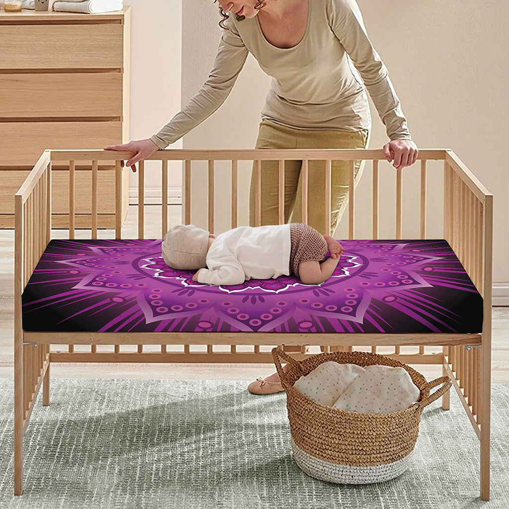 Sahasrara Chakra Mandala Print Baby Crib Sheet