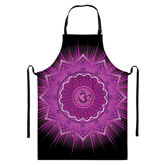 Sahasrara Chakra Mandala Print Bib Apron With Pocket