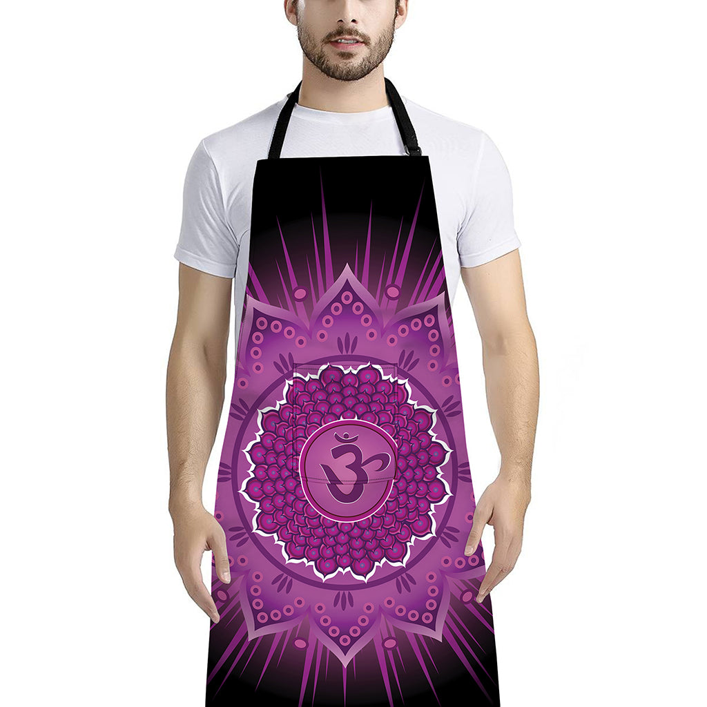 Sahasrara Chakra Mandala Print Bib Apron With Pocket