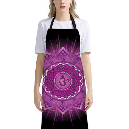 Sahasrara Chakra Mandala Print Bib Apron With Pocket