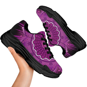 Sahasrara Chakra Mandala Print Black Chunky Shoes