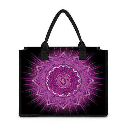 Sahasrara Chakra Mandala Print Canvas Tote Bag