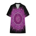 Sahasrara Chakra Mandala Print Cotton Hawaiian Shirt