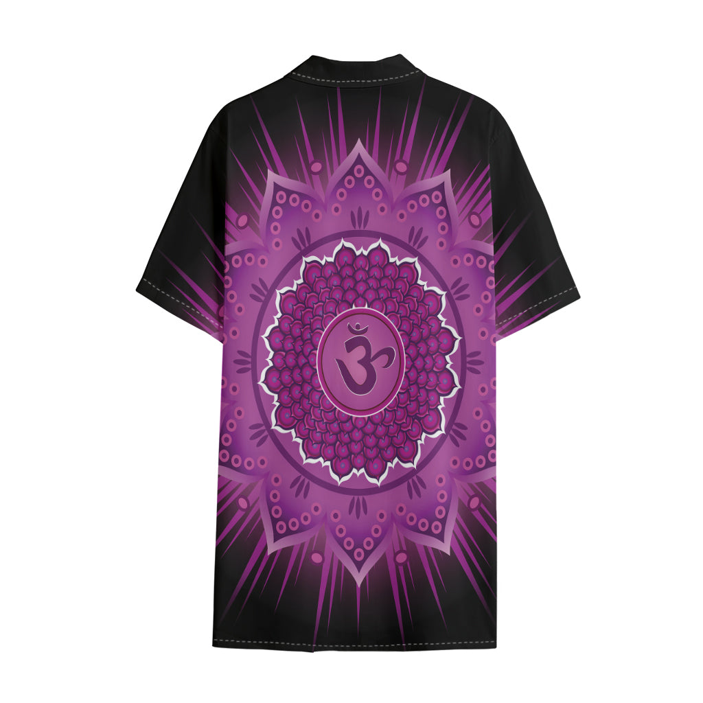 Sahasrara Chakra Mandala Print Cotton Hawaiian Shirt