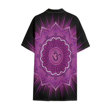 Sahasrara Chakra Mandala Print Cotton Hawaiian Shirt