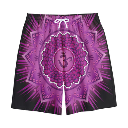 Sahasrara Chakra Mandala Print Cotton Shorts