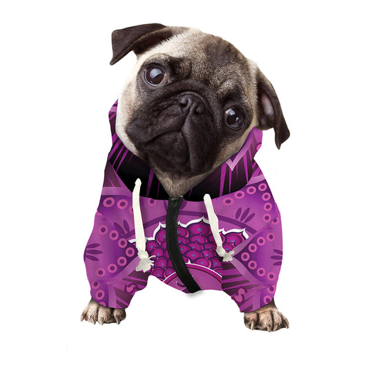 Sahasrara Chakra Mandala Print Dog Zip Up Hoodie