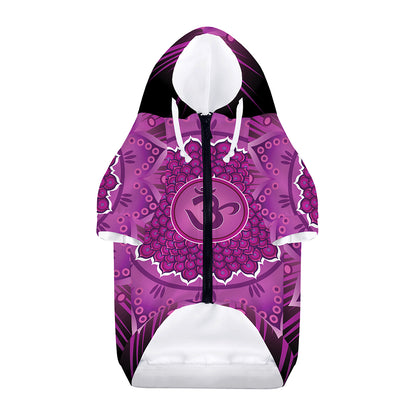 Sahasrara Chakra Mandala Print Dog Zip Up Hoodie