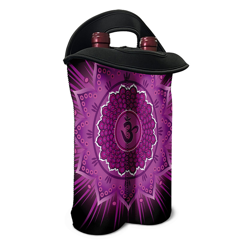 Sahasrara Chakra Mandala Print Double Neoprene Wine Tote